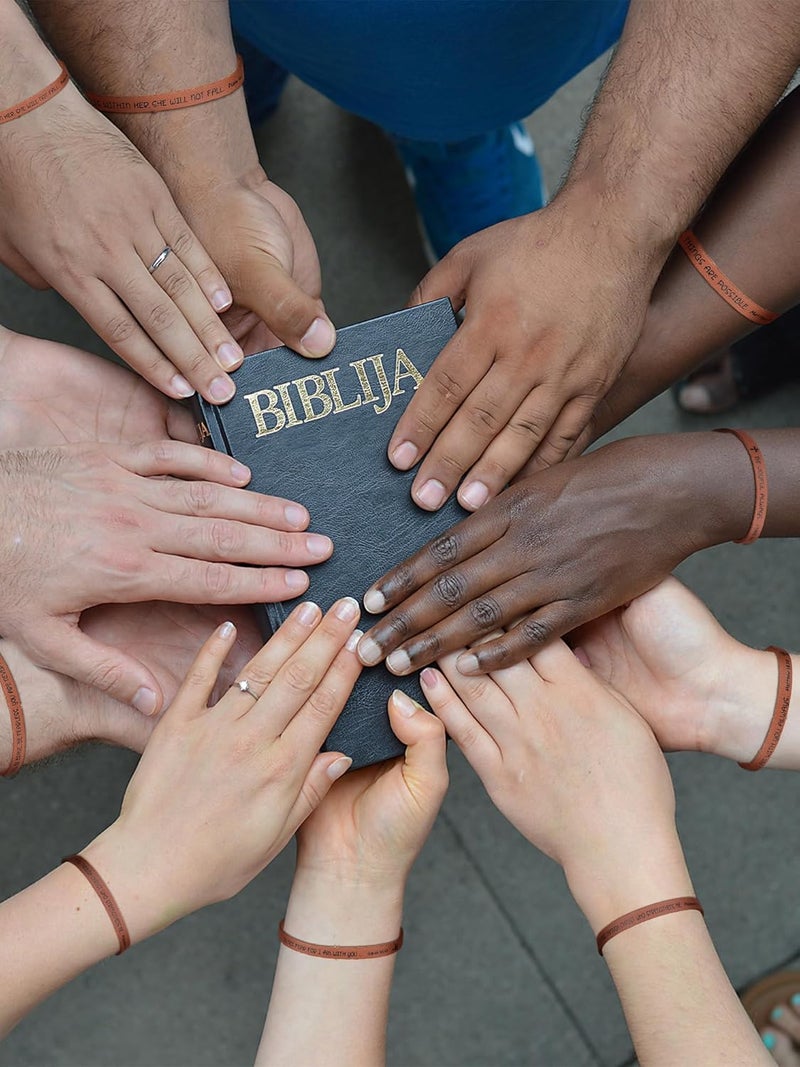 Sureio 15 Pcs Christian Gift Bracelets for Women Men Inspirational Leather Religious Bible Verse God Faith Scripture Bracelet - Image 5